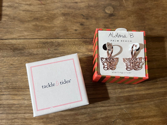 Rose Gold Butterfly Earrings