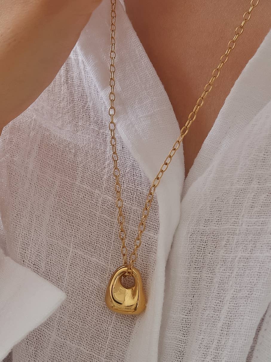 Rosélia 18K Gold Non-Tarnish Charm Necklace: Yellow Gold - The Mustard Seed Collection, The Seed