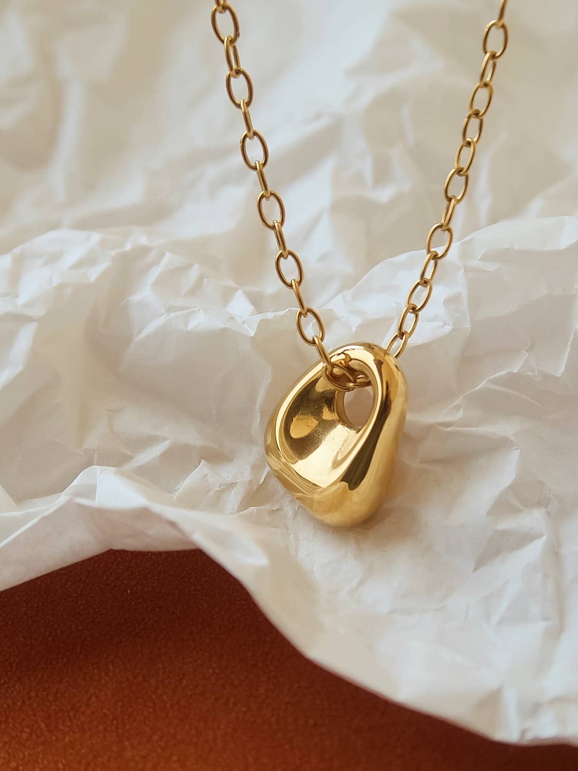 Rosélia 18K Gold Non-Tarnish Charm Necklace: Yellow Gold - The Mustard Seed Collection, The Seed
