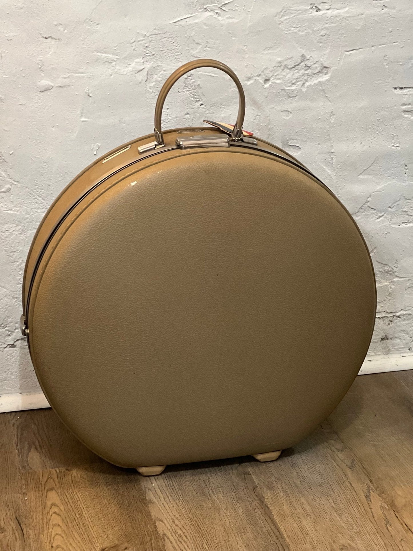 Round American Tourister Vintage Suitcase 