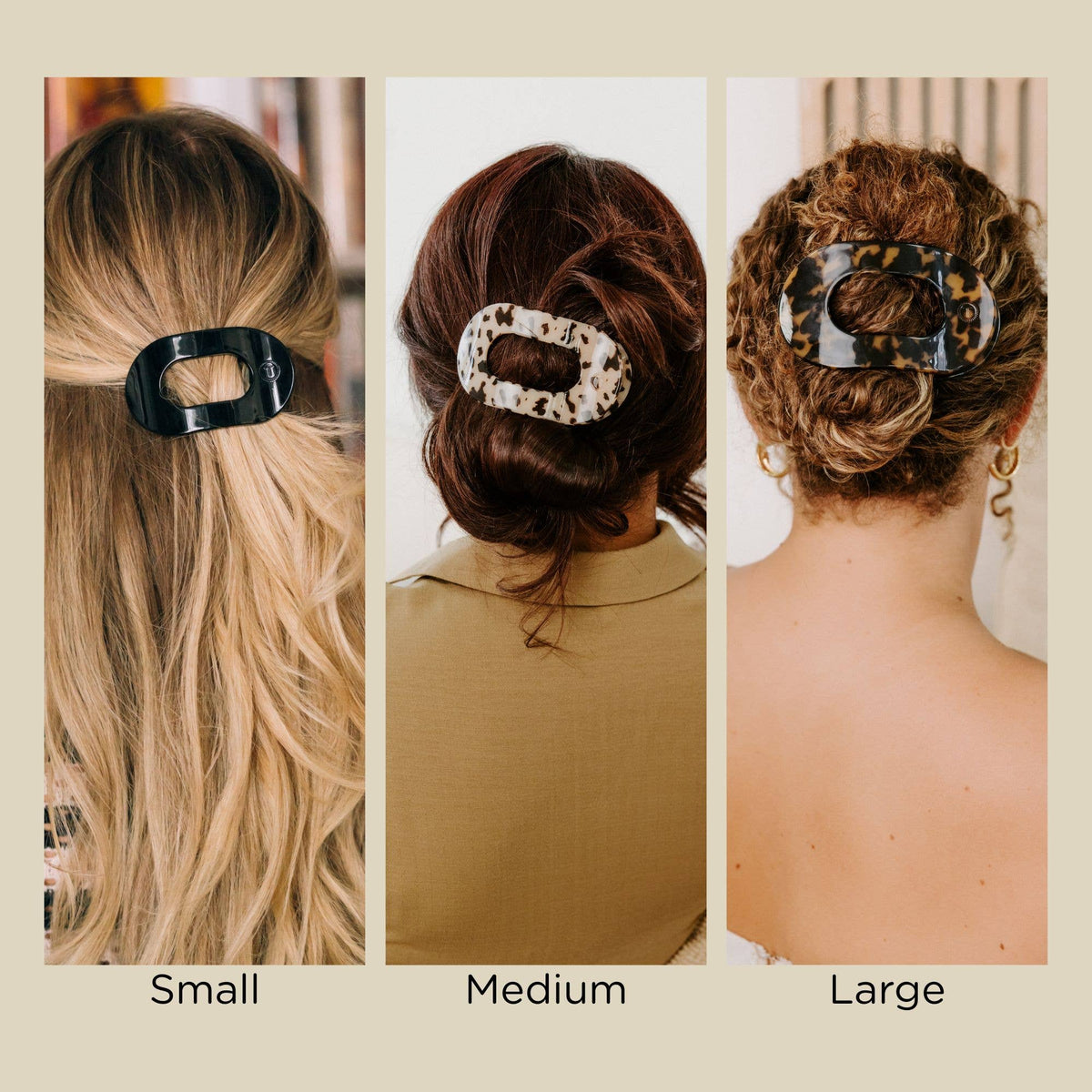 Round Flat Hair Clip | Large | Jet Black - The Mustard Seed Collection, The Seed