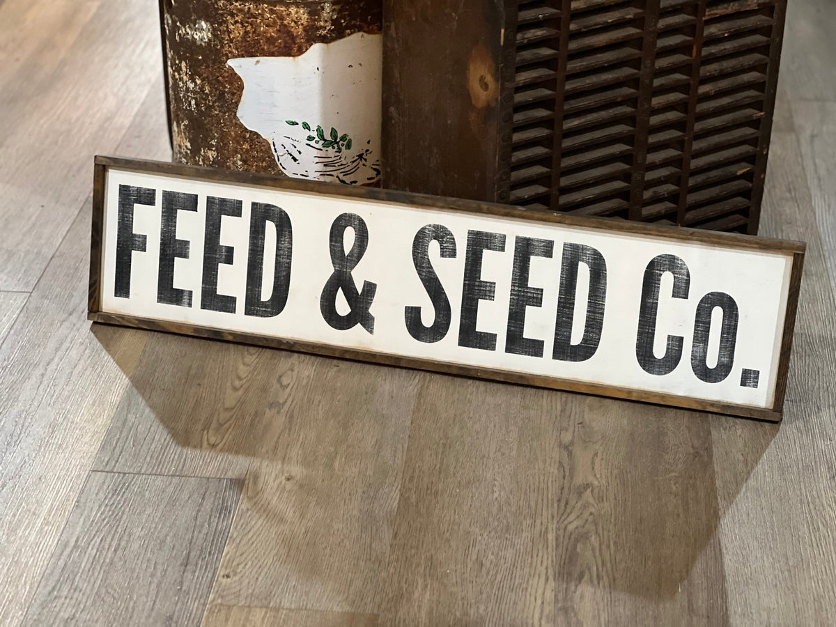 Rustic Wood "Feed & Seed Co." Framed Signsign