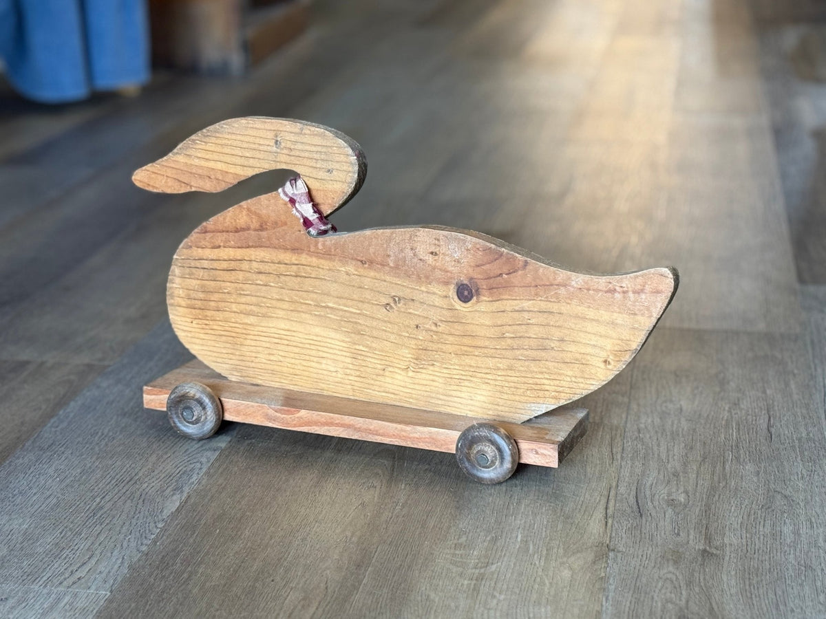 Rustic Wooden Swan Pull Toy - The Mustard Seed Collection, The Seed