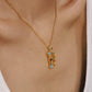 Salomé 18K Gold Non-Tarnish Colorful CZ Initial Necklace: Multi-Colored / M - The Mustard Seed Collection, The Seed