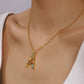 Salomé 18K Gold Non-Tarnish Colorful CZ Initial Necklace: Multi-Colored / M - The Mustard Seed Collection, The Seed