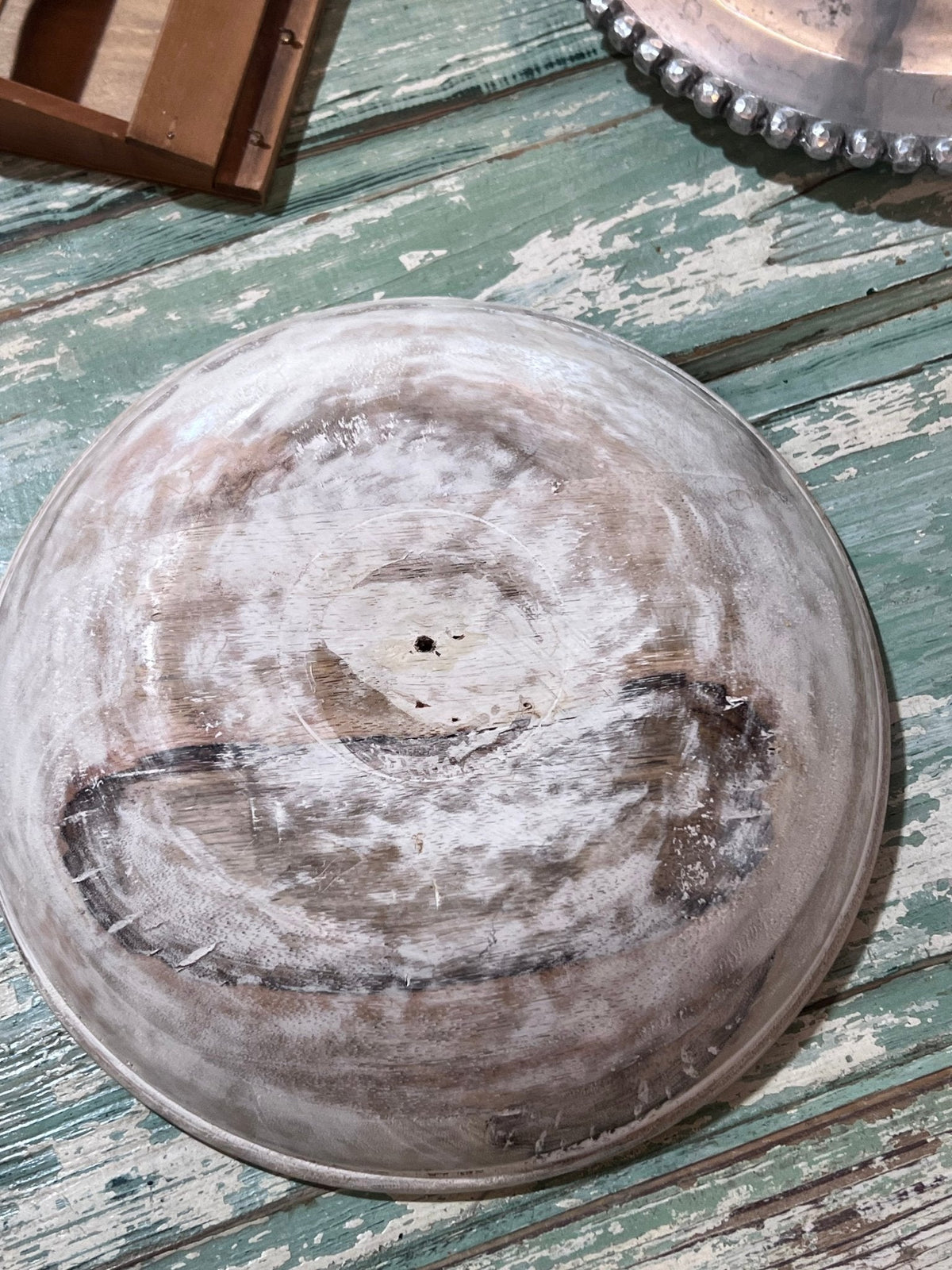 Salvage Wooden Bowl - White Washed - The Mustard Seed Collection, The Seed