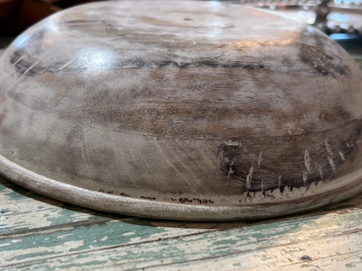 Salvage Wooden Bowl - White Washed - The Mustard Seed Collection, The Seed