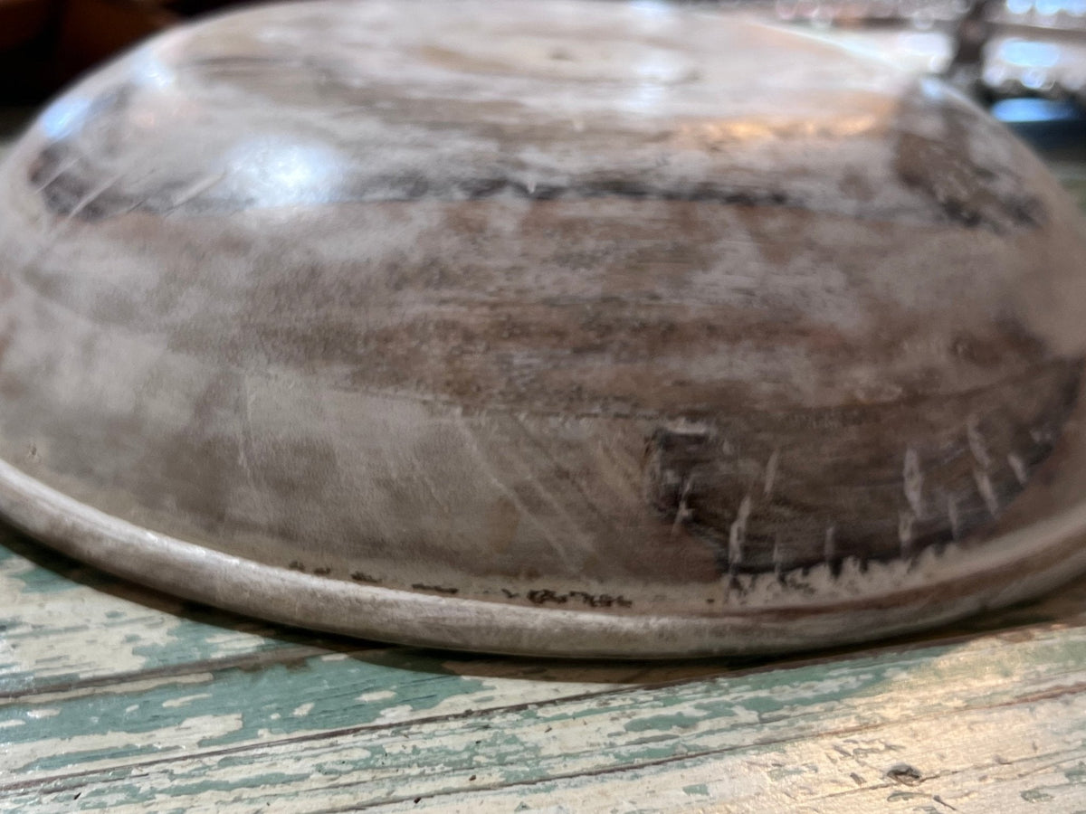 Salvage Wooden Bowl - White Washed - The Mustard Seed Collection, The Seed