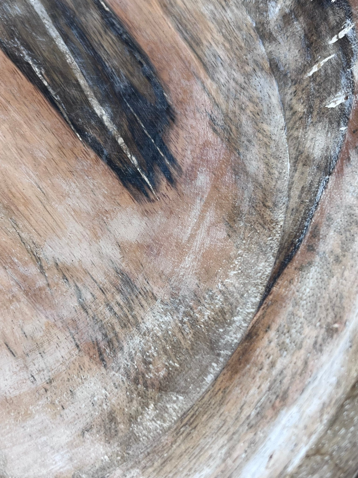 Salvage Wooden Bowl - White Washed - The Mustard Seed Collection, The Seed
