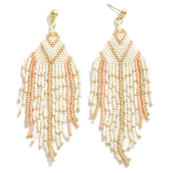 Seed Bead Tassel Drop Earrings - The Mustard Seed Collection, The Seed