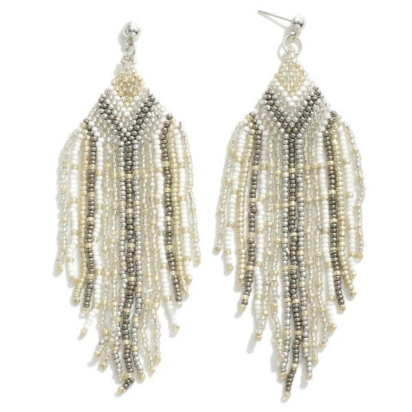Seed Bead Tassel Drop Earrings - The Mustard Seed Collection, The Seed