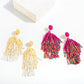 Seed Beaded Tassel Drop Earrings - The Mustard Seed Collection, The Seed