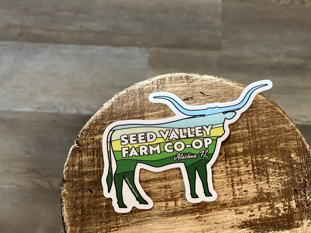 Seed Valley Farm Co-op Longhorn Sticker - The Mustard Seed Collection, The Seed