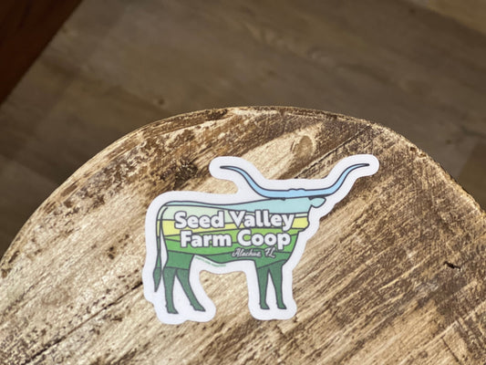 Seed Valley Farm Co-op Longhorn Sticker - The Mustard Seed Collection, The Seed