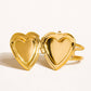 Sefina 18K Non-Tarnish Locket Heart Ring: Yellow Gold - The Mustard Seed Collection, The Seed