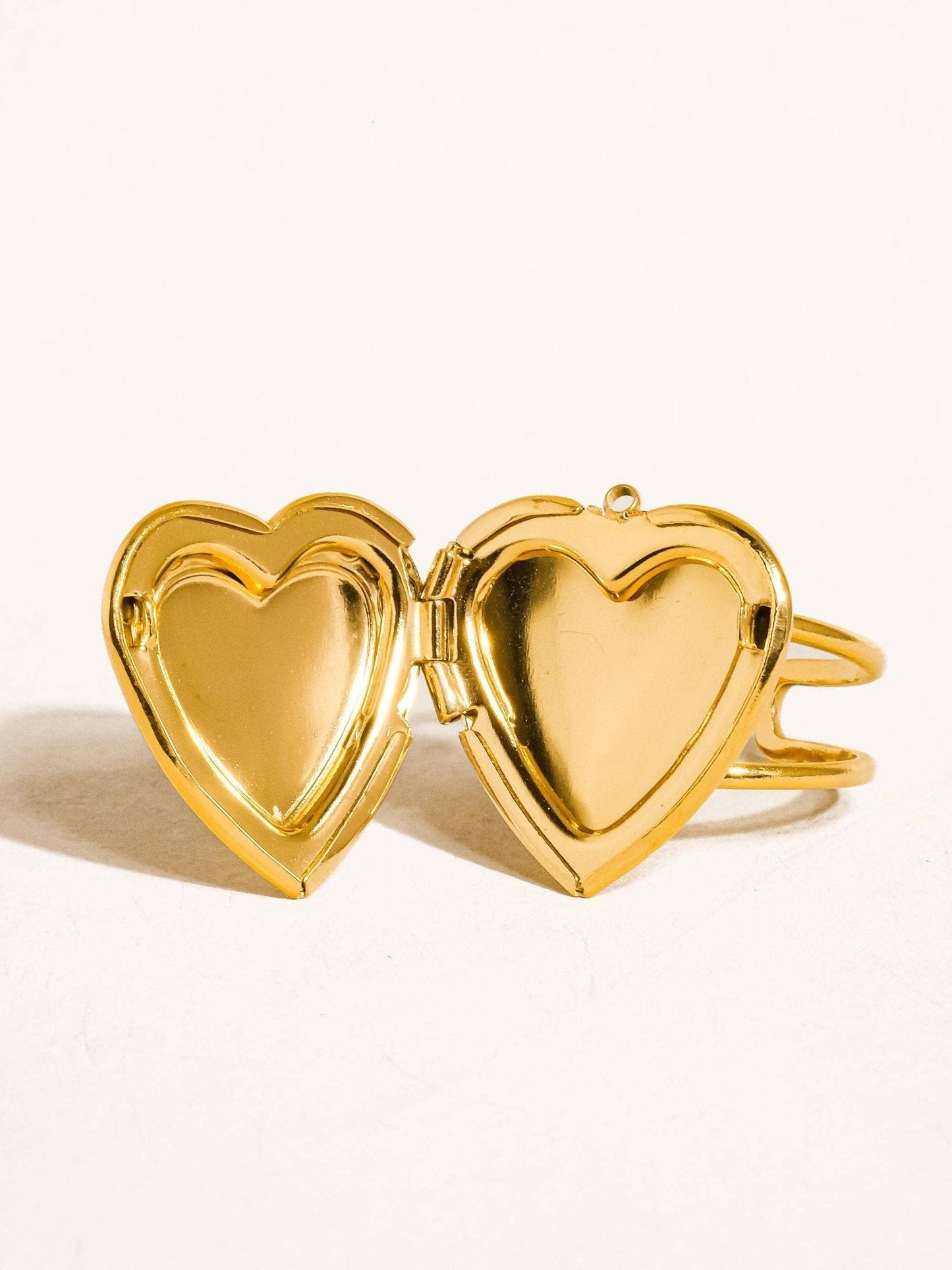 Sefina 18K Non-Tarnish Locket Heart Ring: Yellow Gold - The Mustard Seed Collection, The Seed