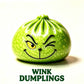 Green Holiday Character Mini Dumpling TPR Squishy: Winking Green Holiday Character 5.5 cm Heart Shake