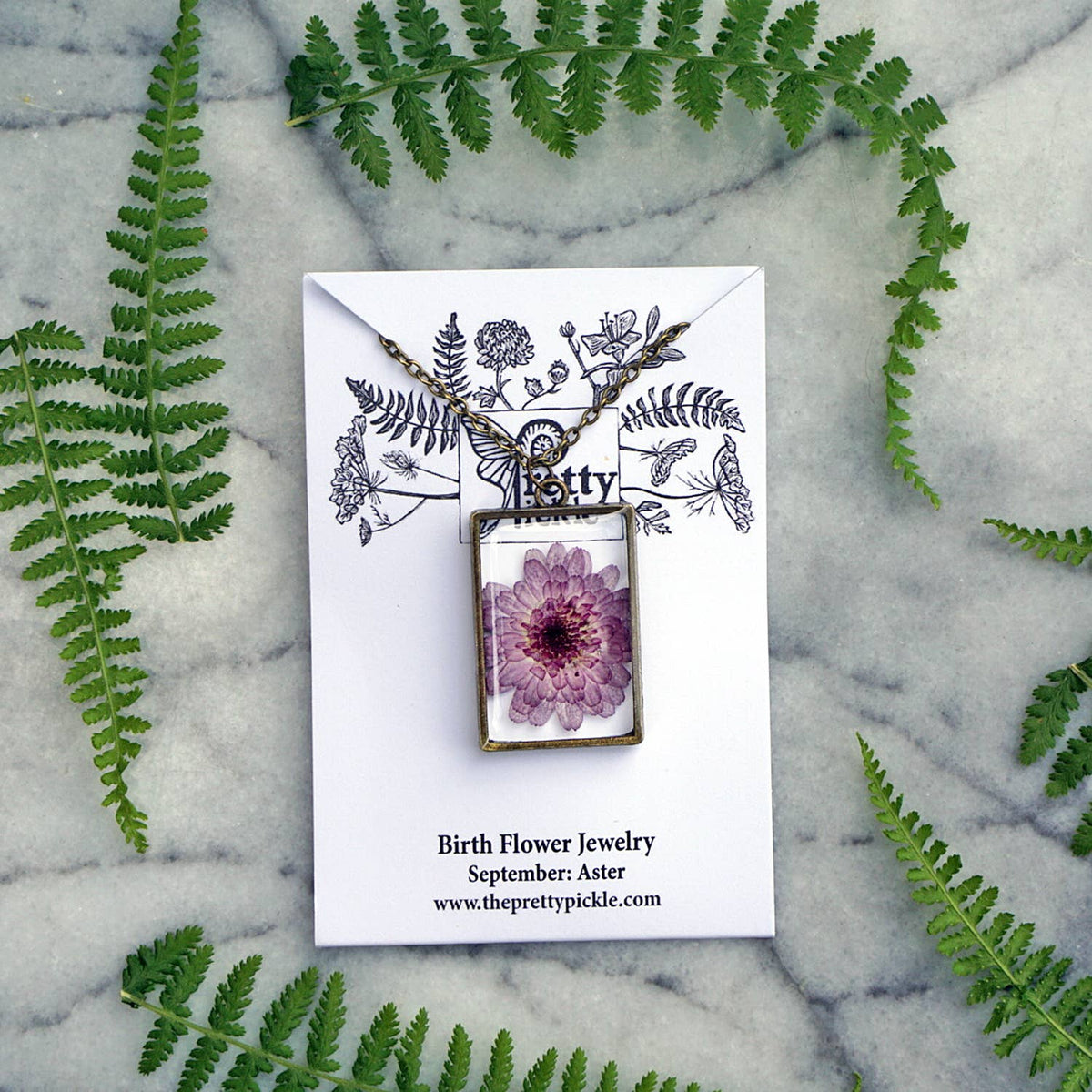 September Birth Flower Necklace - The Mustard Seed Collection, The Seed
