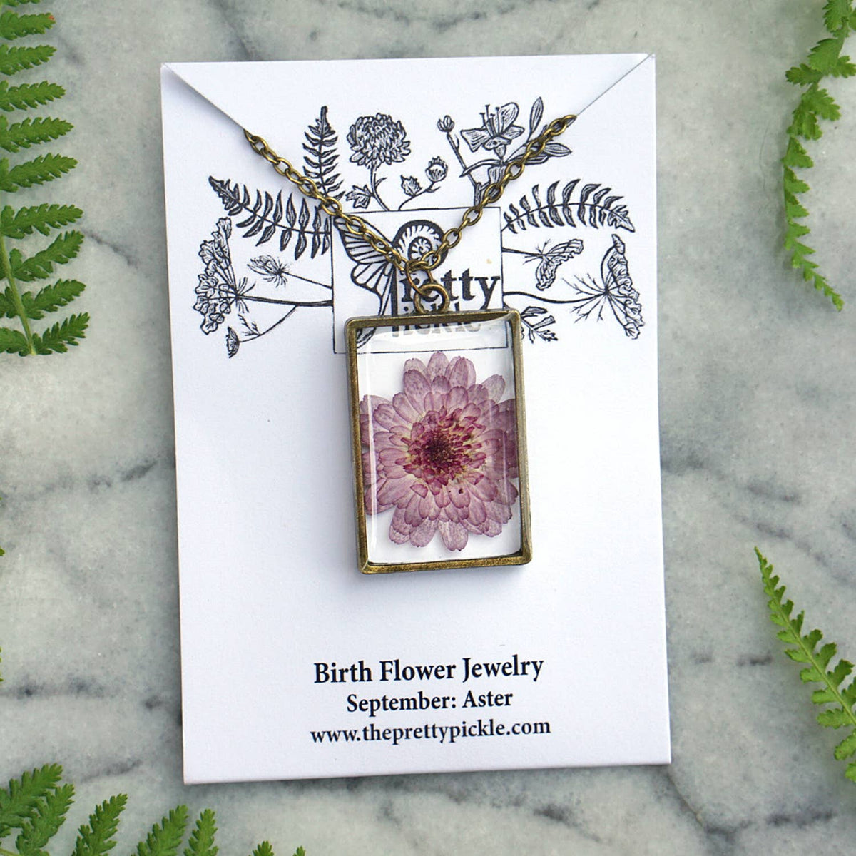 September Birth Flower Necklace - The Mustard Seed Collection, The Seed
