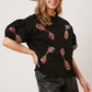 Sequin Champagne Bottle Puff Sleeve Top - The Mustard Seed Collection, The Seed
