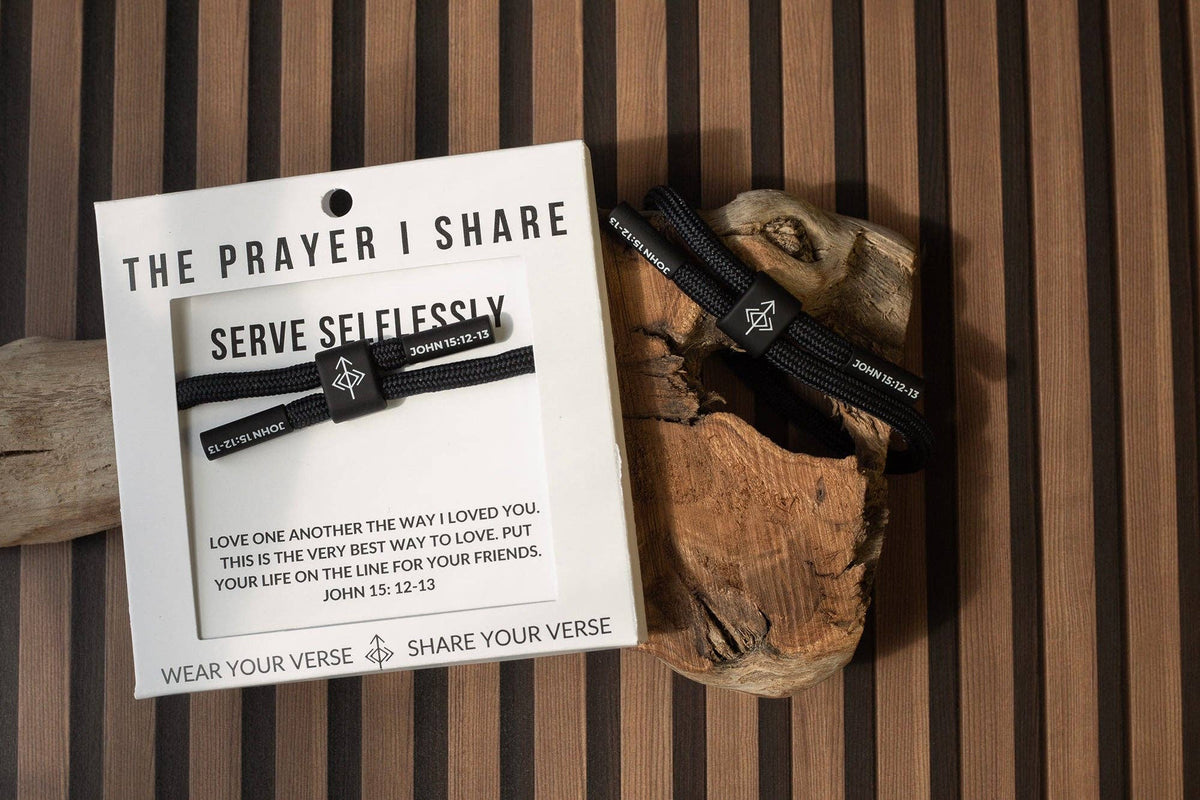 SERVE SELFLESSLY Christian Cord Bracelet, Military Gifts The Prayer I Share