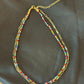 Set of 2: Colored Beads & Chain Necklace