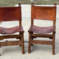 Set of 2 Spanish-Style Leather & Wood Chairs - The Mustard Seed Collection, The Seed