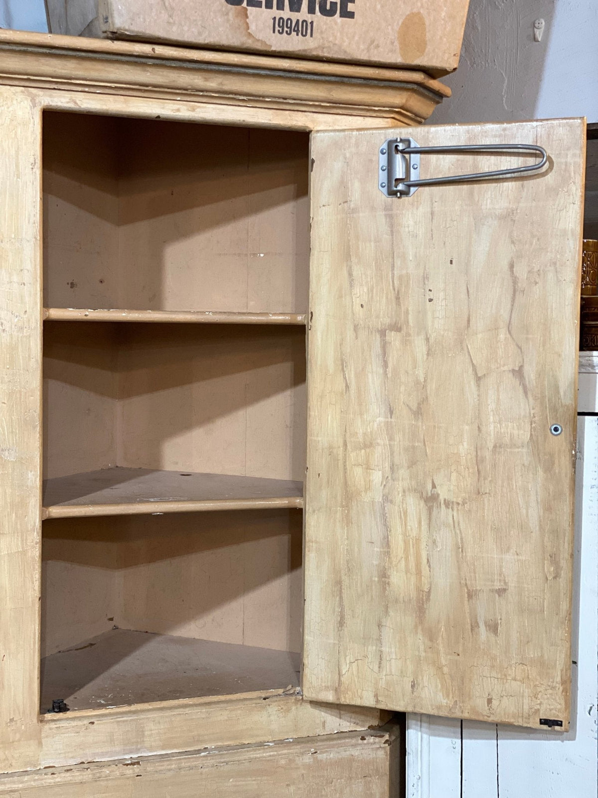 Set of 2 Stackable Corner Pine Cabinets - The Mustard Seed Collection, The Seed