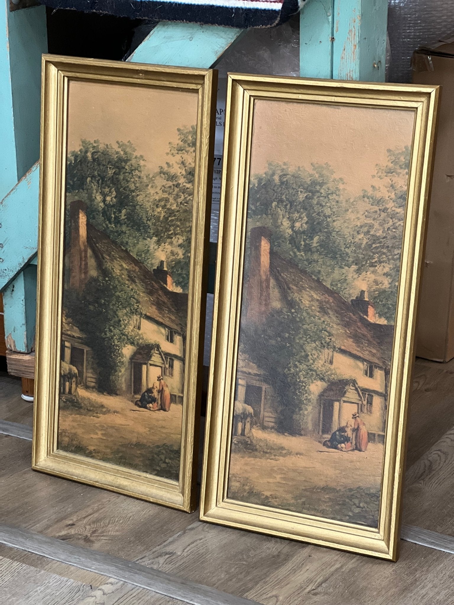 Set of 3 Gold Framed Oil Paints 