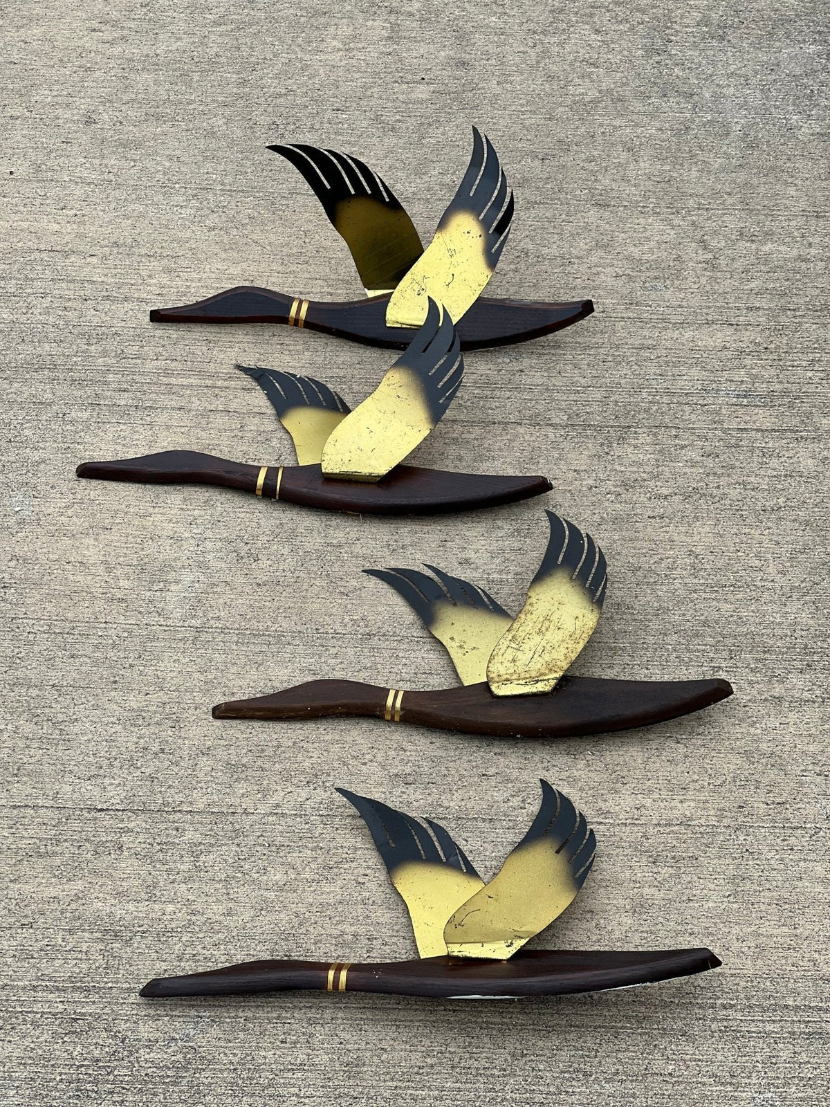 Set of 4 Mid-Century Soaring Ducks 