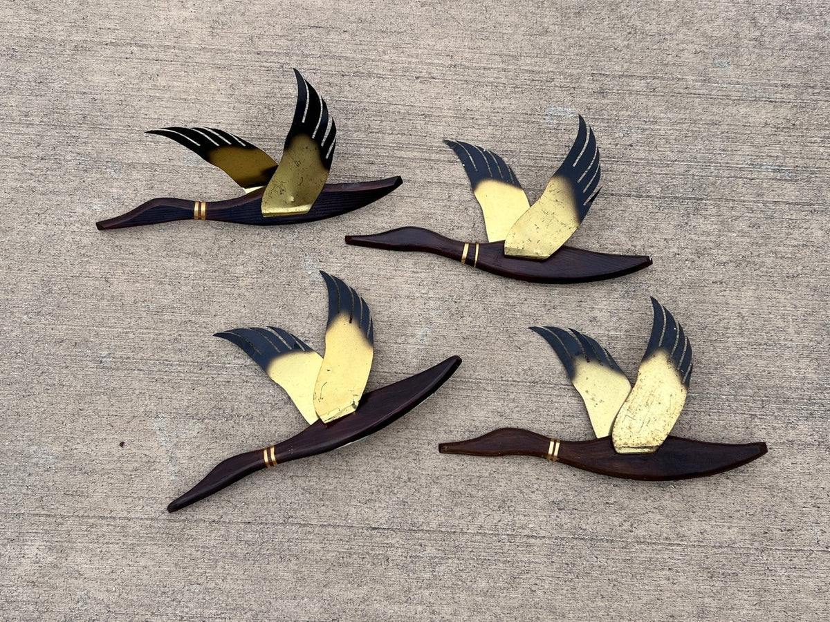 Set of 4 Mid-Century Soaring Ducks 