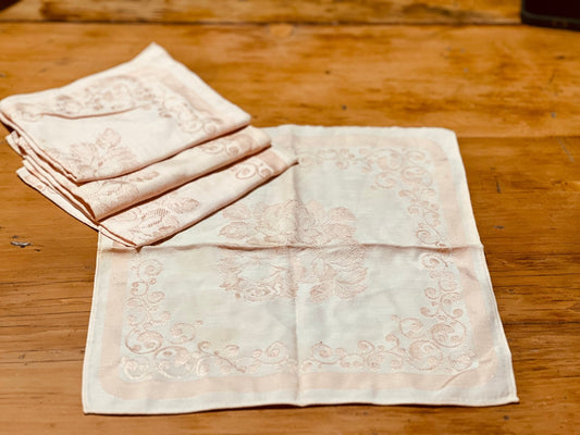 Set of 4 Peach Napkins - The Mustard Seed Collection, The Seed