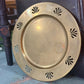 Set of 4 Vintage Brass Charger Plates with Palmette Cutouts 