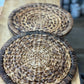 Set of 4 Woven Rattan 2-Toned Chargers 