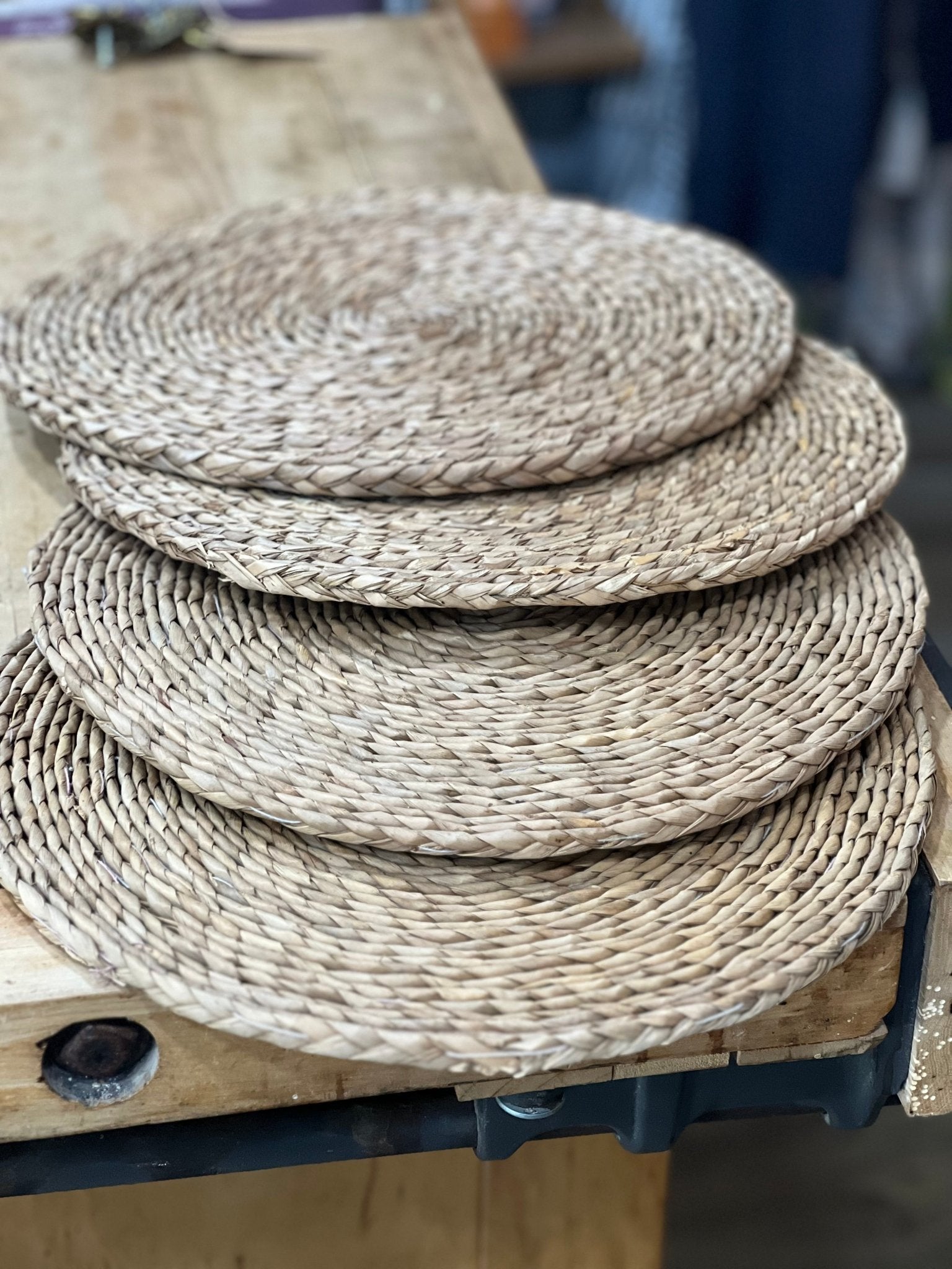 Set of 4 Woven Rattan Chargers 