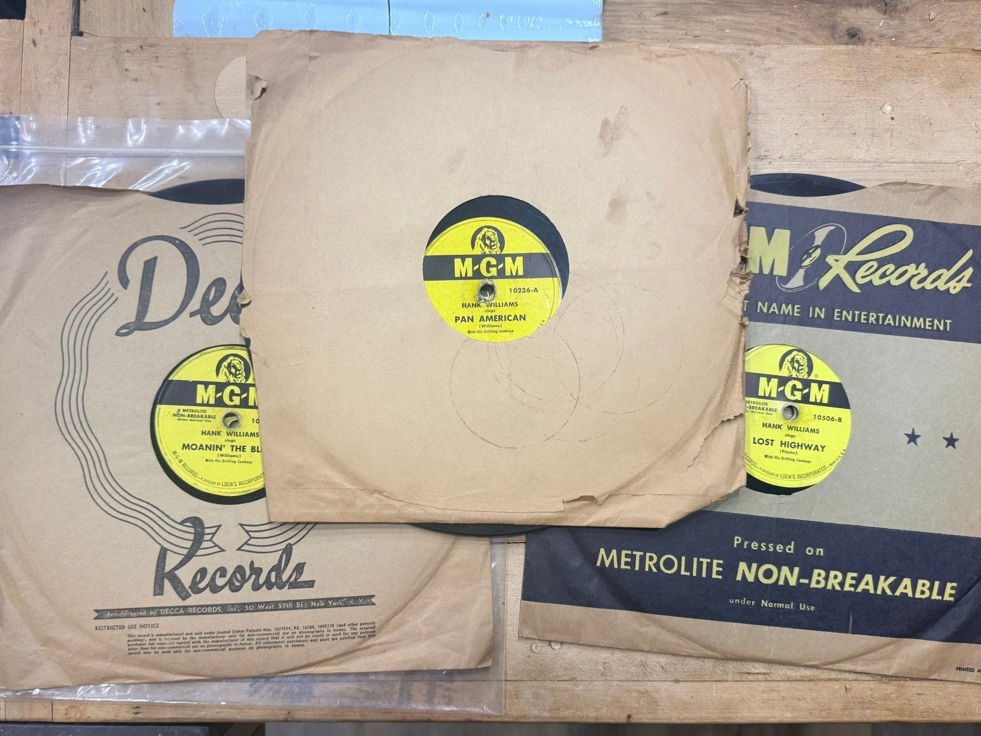 Set of 6 Hank Williams 78 Records 