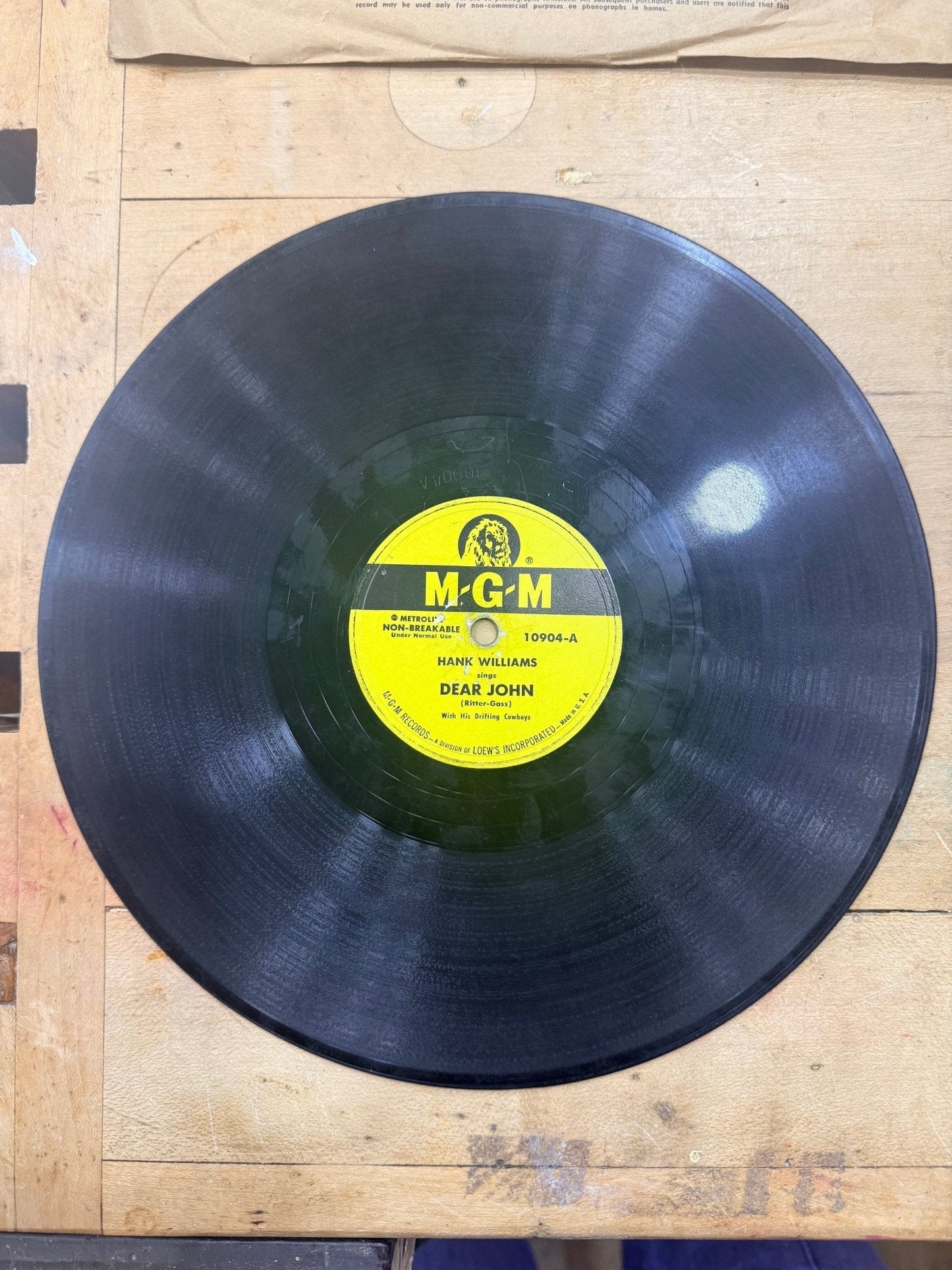 Set of 6 Hank Williams 78 Records 