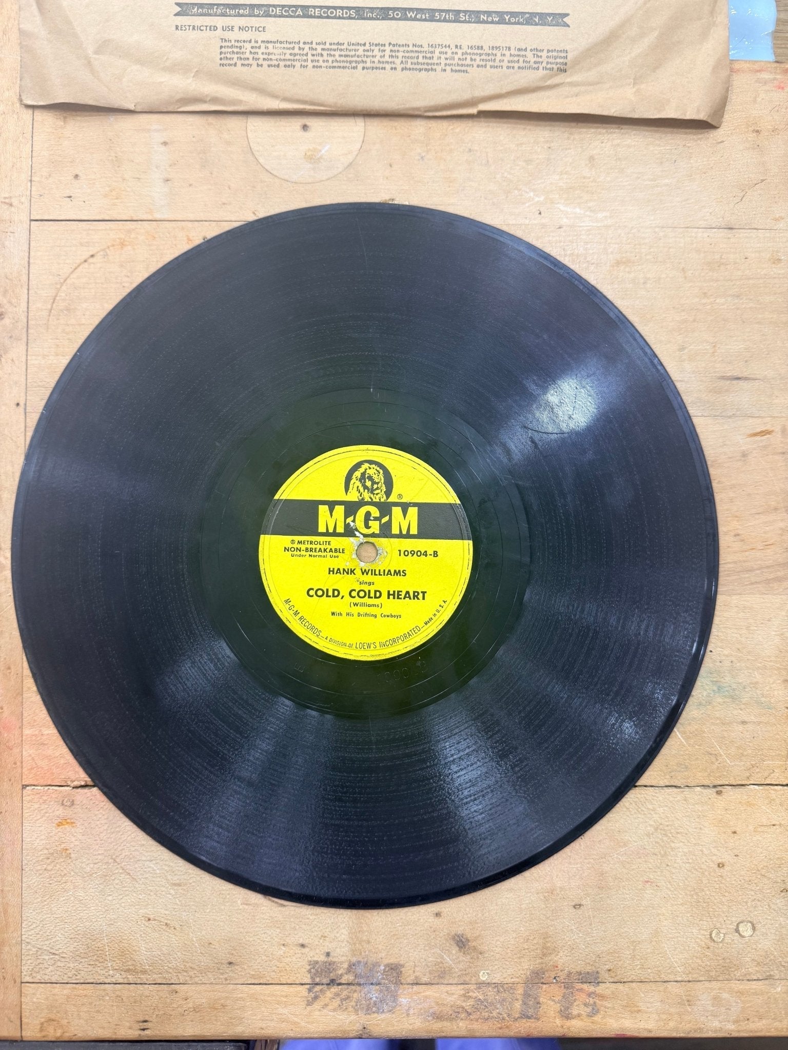 Set of 6 Hank Williams 78 Records 