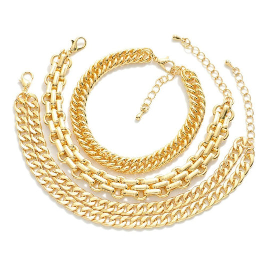 Set Of Three Chain Link Bracelets - The Mustard Seed Collection, The Seed