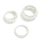 Set Of Three Twisted Metal Rings - Size 9 Silver
