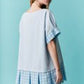 Short Sleeve Oversized Tunic Dress Featuring Plaid Skirt and Lace Trim - The Mustard Seed Collection, The Seed