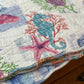 Sigrid Olsen Home Coastal Quilted Placemats – Set of 8 – "Saint-Jacques" Sea Life Design (19" x 12") 