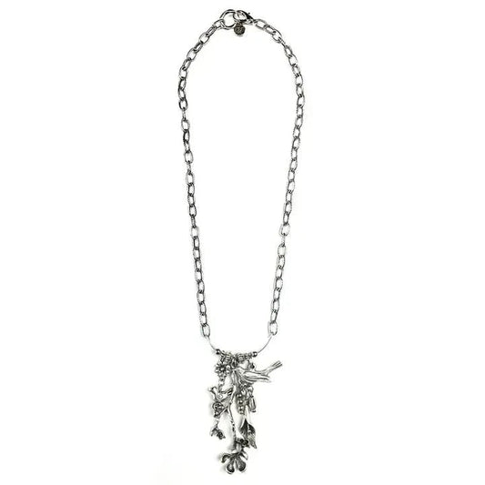 Silver Chain Flora Fauna Charmed Necklace - The Mustard Seed Collection, The Seed