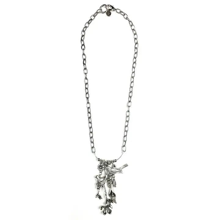 Silver Chain Flora Fauna Charmed Necklace