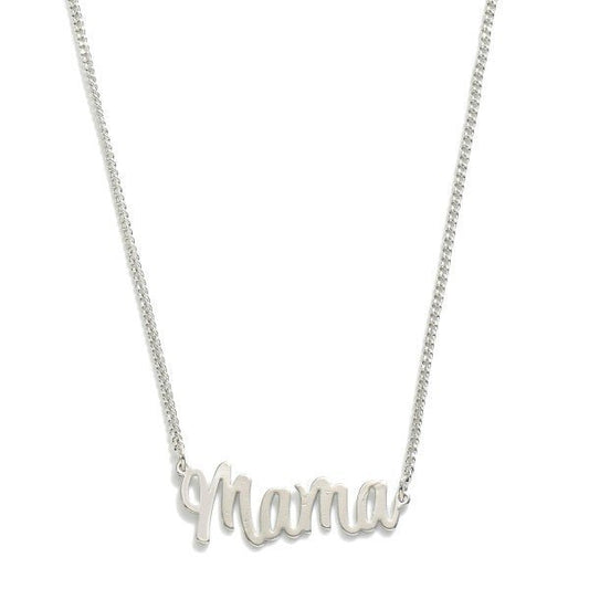 Silver Chain Link Necklace Featuring "Mama" Pendant - The Mustard Seed Collection, The Seed