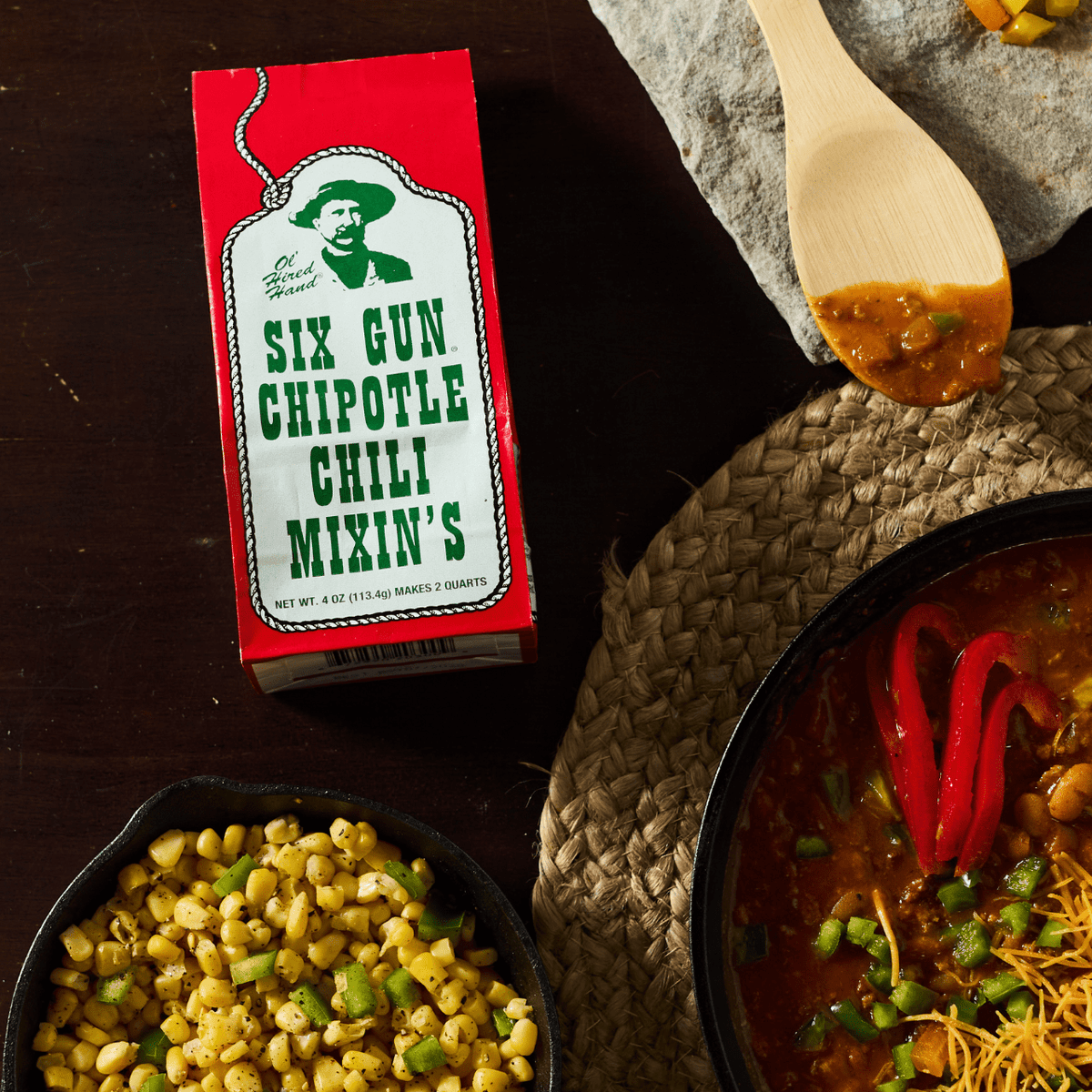 Six Gun Chipotle Chili Mixin’s – Smoky Texas Chili Seasoning - The Mustard Seed Collection, The Seed