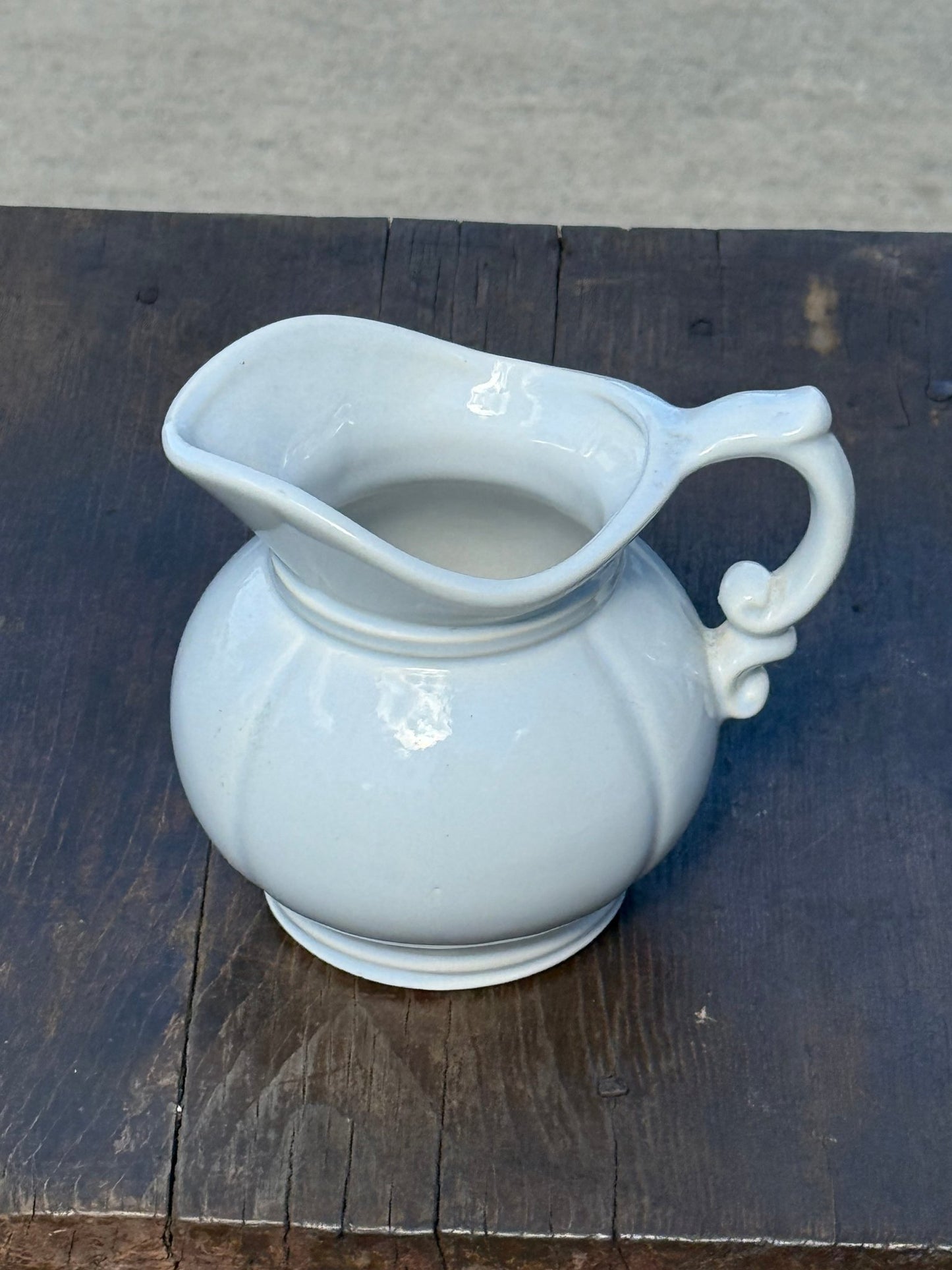 Small McCoy White Fluted Pitcher