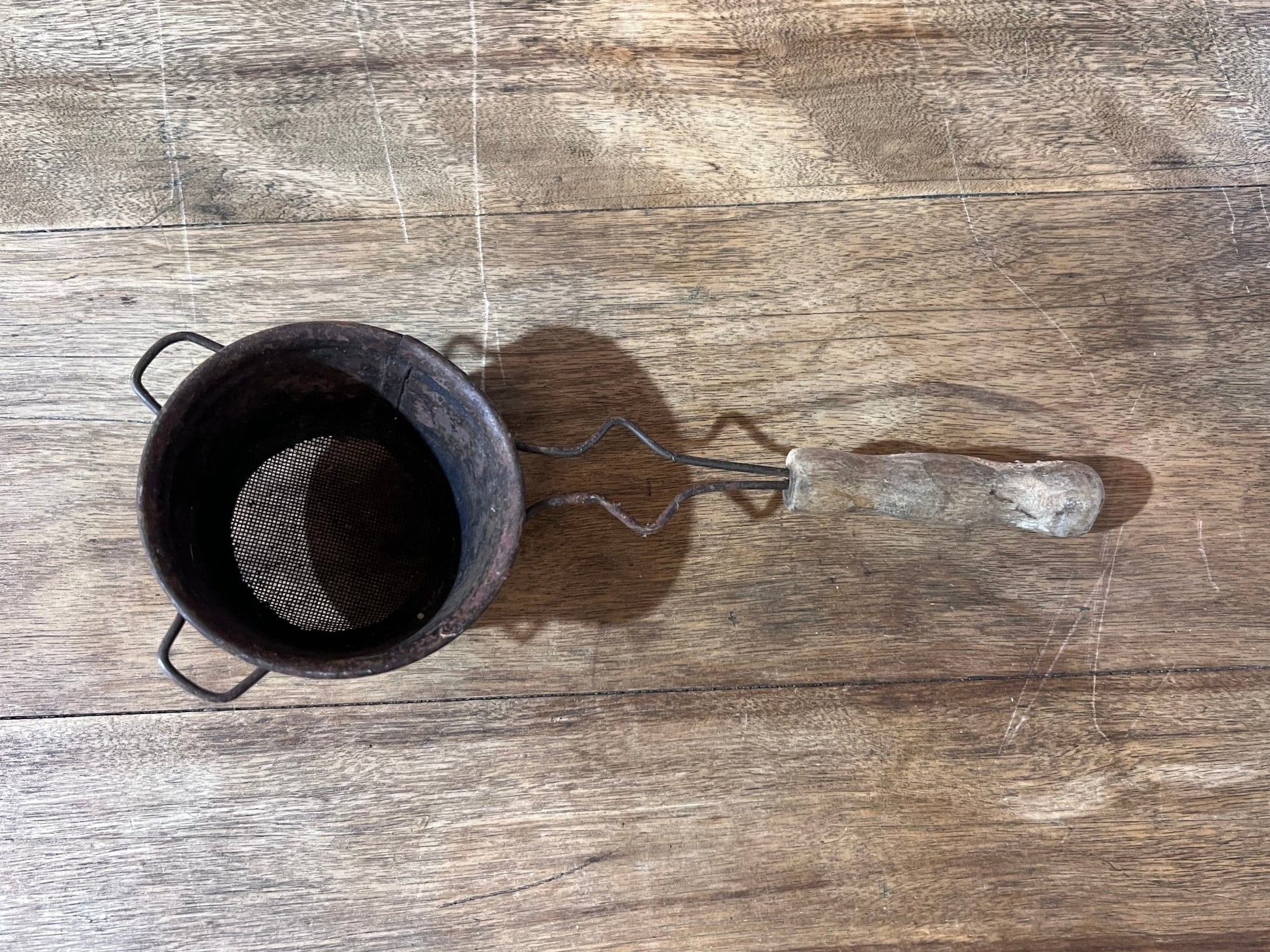 Small Metal Strainer with Wood Handle - The Mustard Seed Collection, The Seed