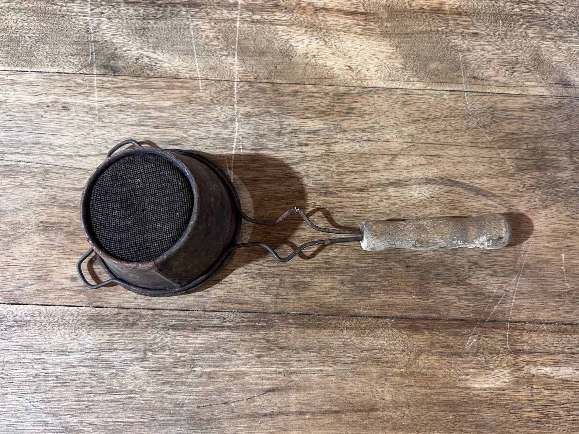 Small Metal Strainer with Wood Handle - The Mustard Seed Collection, The Seed