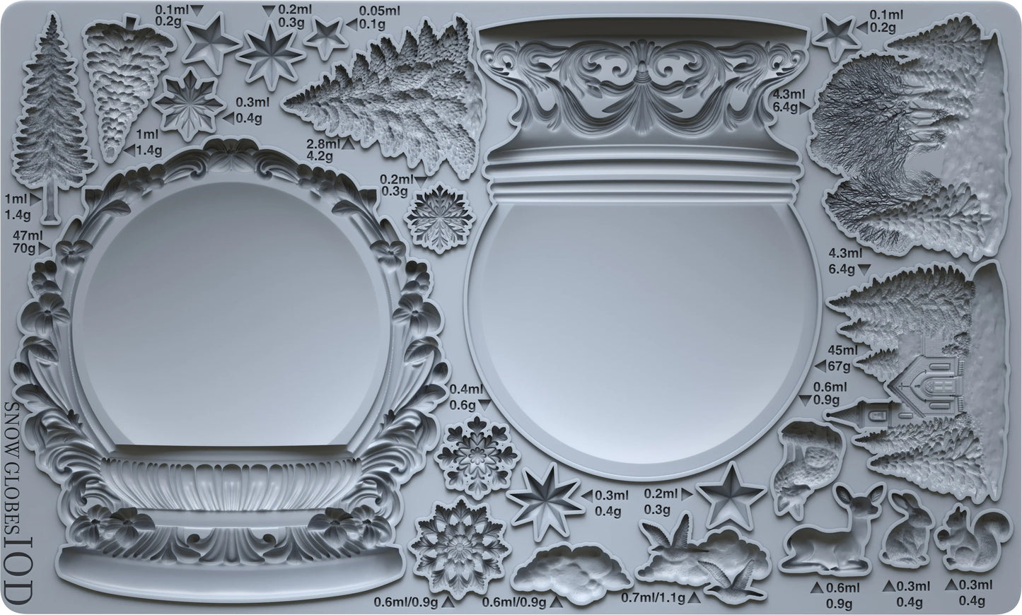 Snow Globes 6X10 IOD Mould